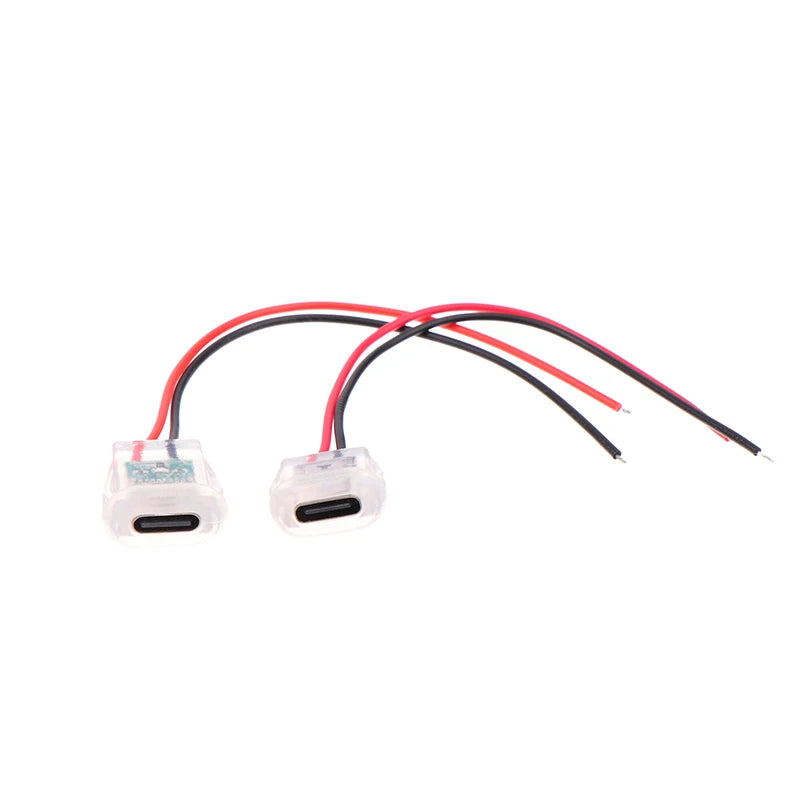 Waterproof USB-C Female Connector Jack with LED Panel