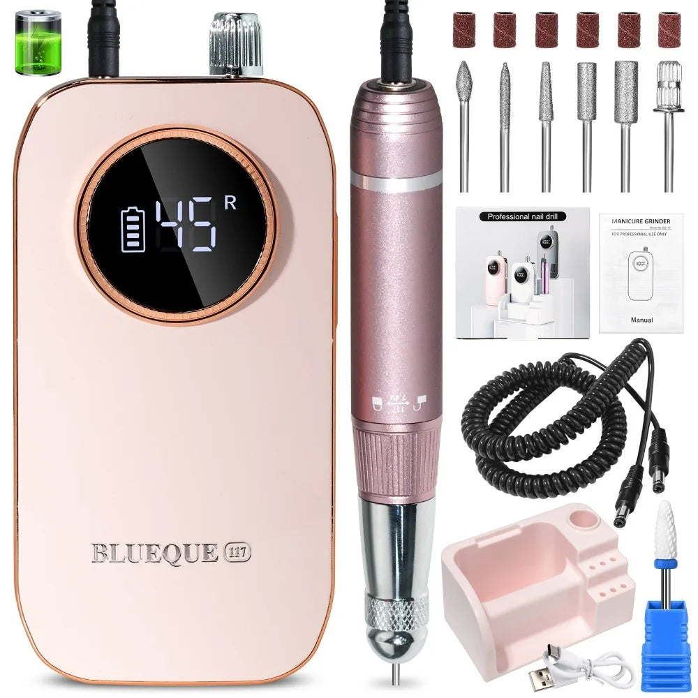 Professional Rechargeable Nail Drill Machine 45000 RPM Kit