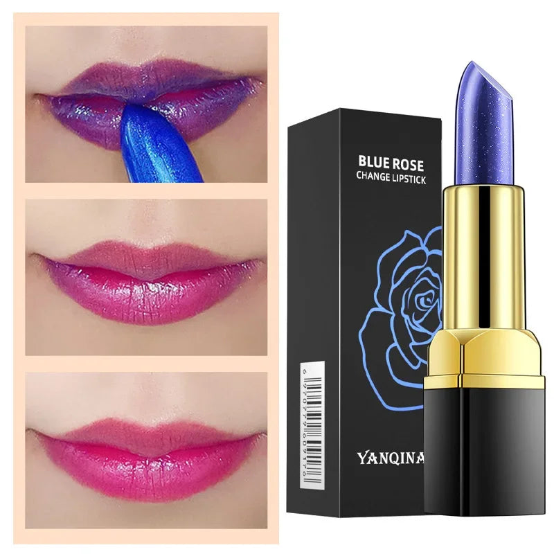 YANQINA Blue Color-Changing Lipstick – Waterproof & Moisturizing