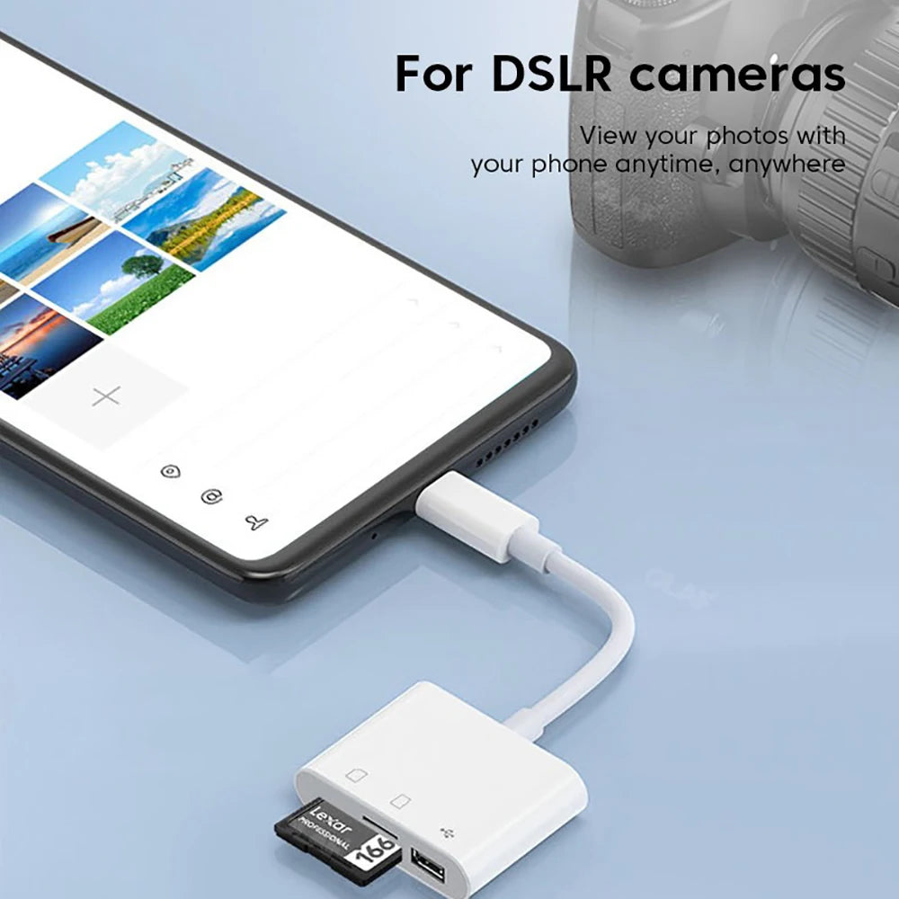 USB-C SD & TF Card Reader OTG Adapter | iPhone 15 MacBook USB-C Card Reader PRIMED