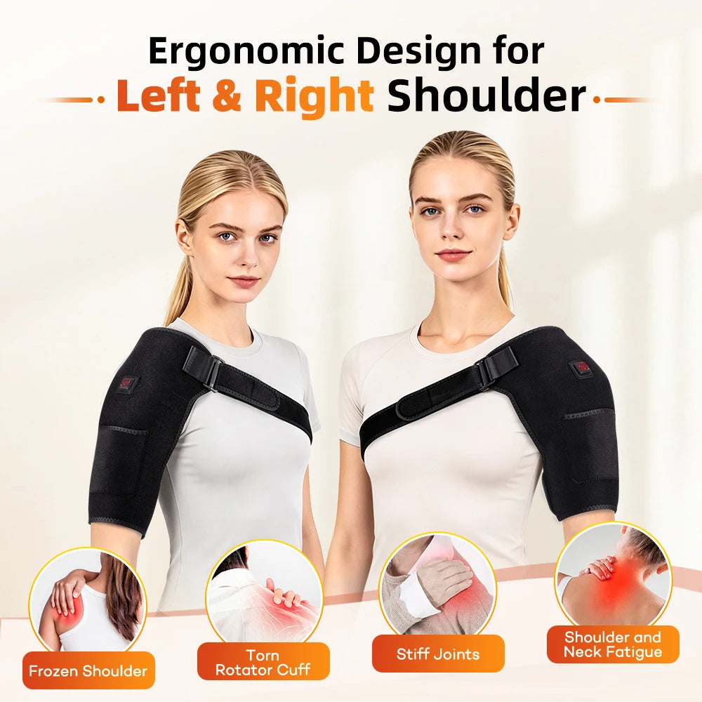 USB Heated Shoulder Wrap | 105 LED 660nm Red Light Therapy Heated Shoulder Wrap PRIMED