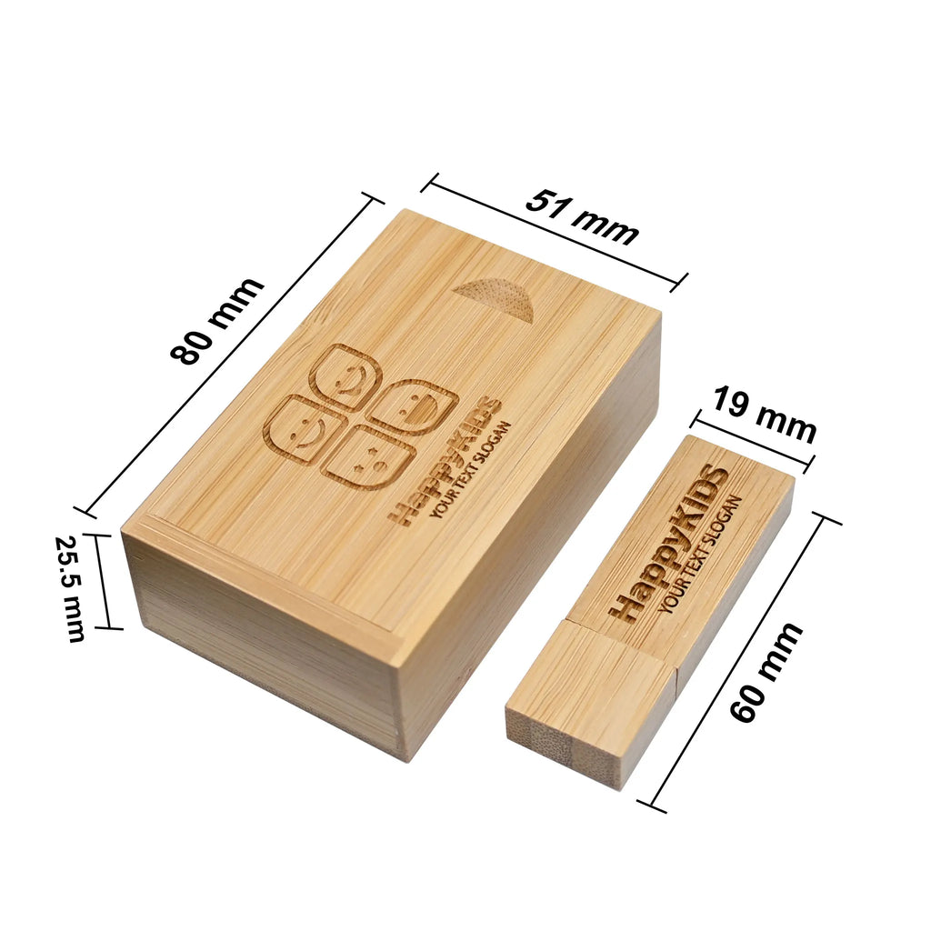 10-Pack Wooden USB Flash Drives Custom Logo 16–128GB Gift Box USB Flash Drive Set PRIMED
