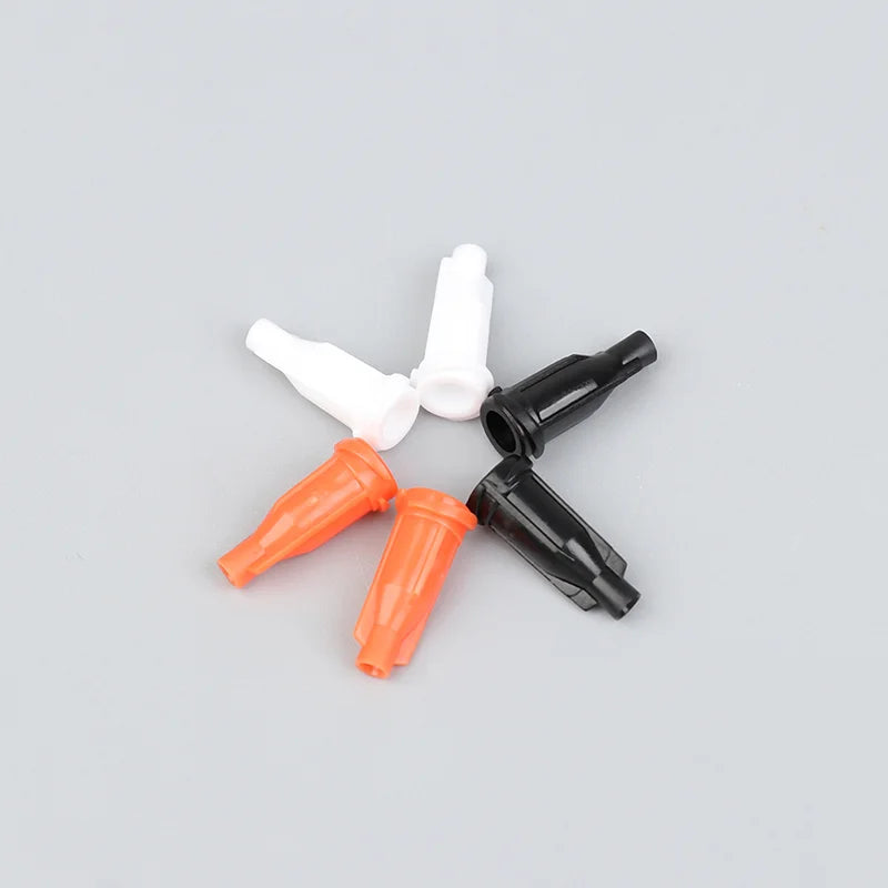 100Pcs Black Luer Lock Syringe Tip Caps | Dispensing Stop Plugs
