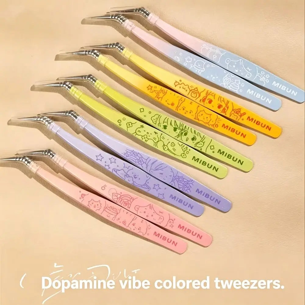 Anti-Static Curved Eyelash Extension Tweezers | Cartoon Design Eyelash Tweezers PRIMED