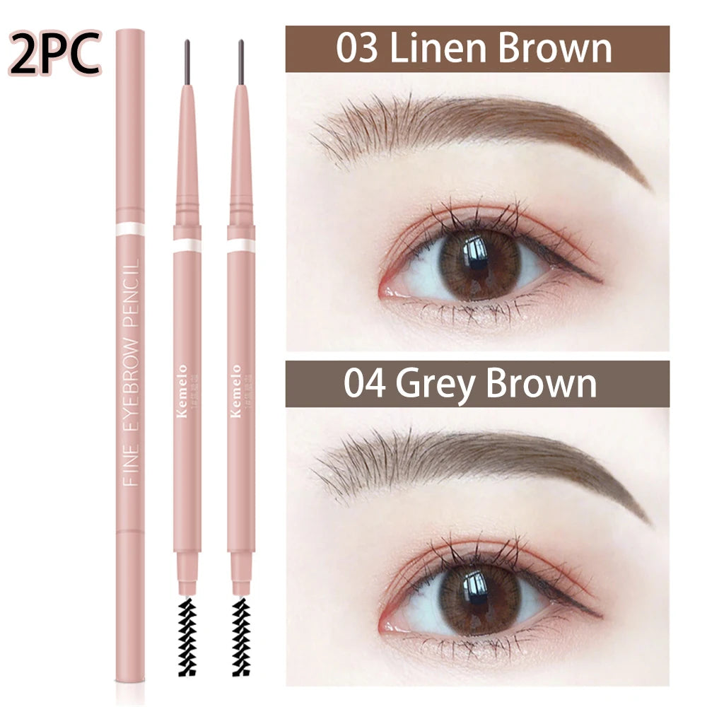 1.5mm Ultra-Fine Waterproof Eyebrow Pencil with Spoolie Brush