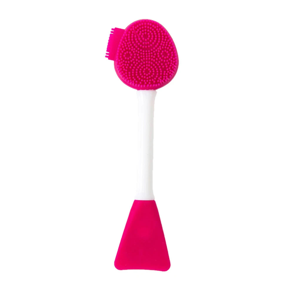 2-in-1 Silicone Facial Cleansing Brush & Mask Applicator Facial Cleansing Brush PRIMED C-rose red