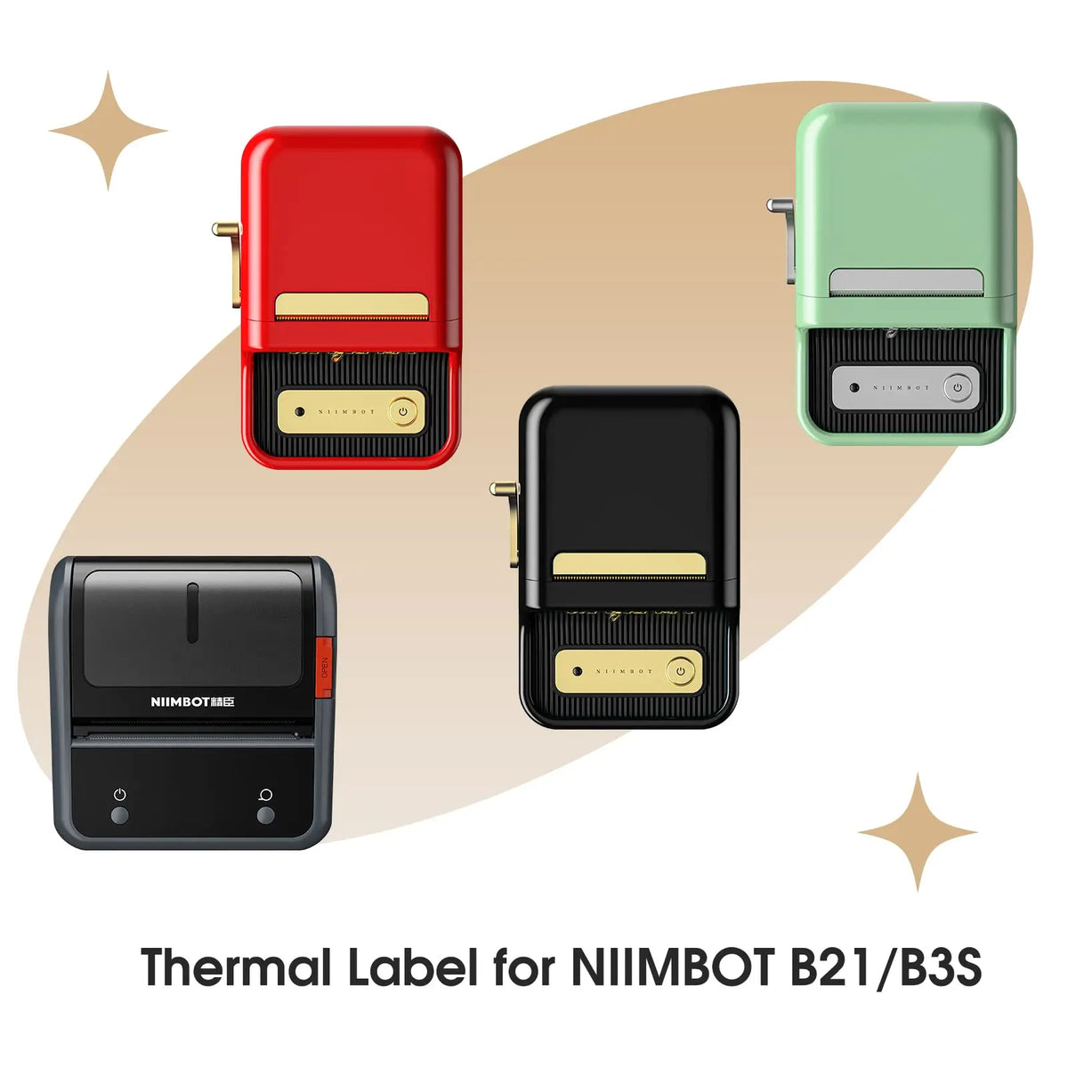 Niimbot Thermal Label Paper 5 Rolls 30–50mm | B1 B21 B203 B3S Thermal Label Rolls PRIMED
