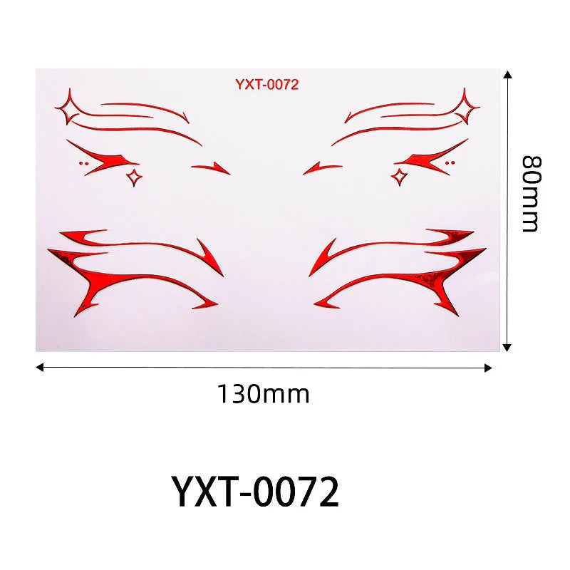 Purple Red Metallic Eye Makeup Stickers | Temporary Tattoo
