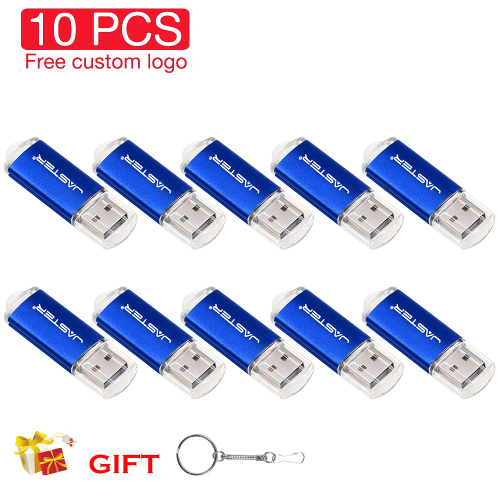 10-Pack Custom Logo Metal USB 2.0 Flash Drives 4GB–64GB USB Flash Drive PRIMED 32 GB blue