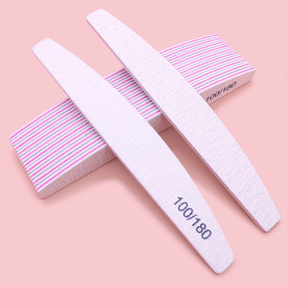 JEARLYU Nail Files 10/5 Pcs | 100/180 Grit Manicure Buffer Nail File Set PRIMED 10pcs