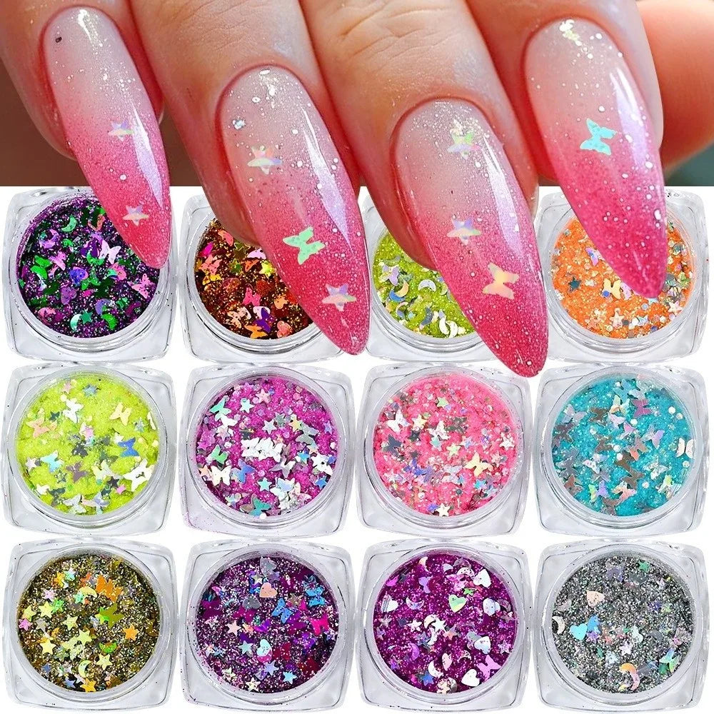 Multicolor Nail Glitter Sequins – Turtle Scale DIY Nail Art