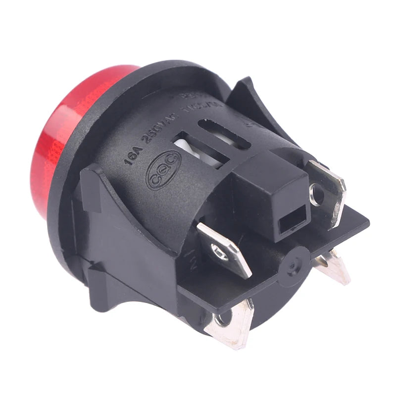 Red 4-Pin Illuminated Rocker Switch 16A 250V TÜV PS18-16