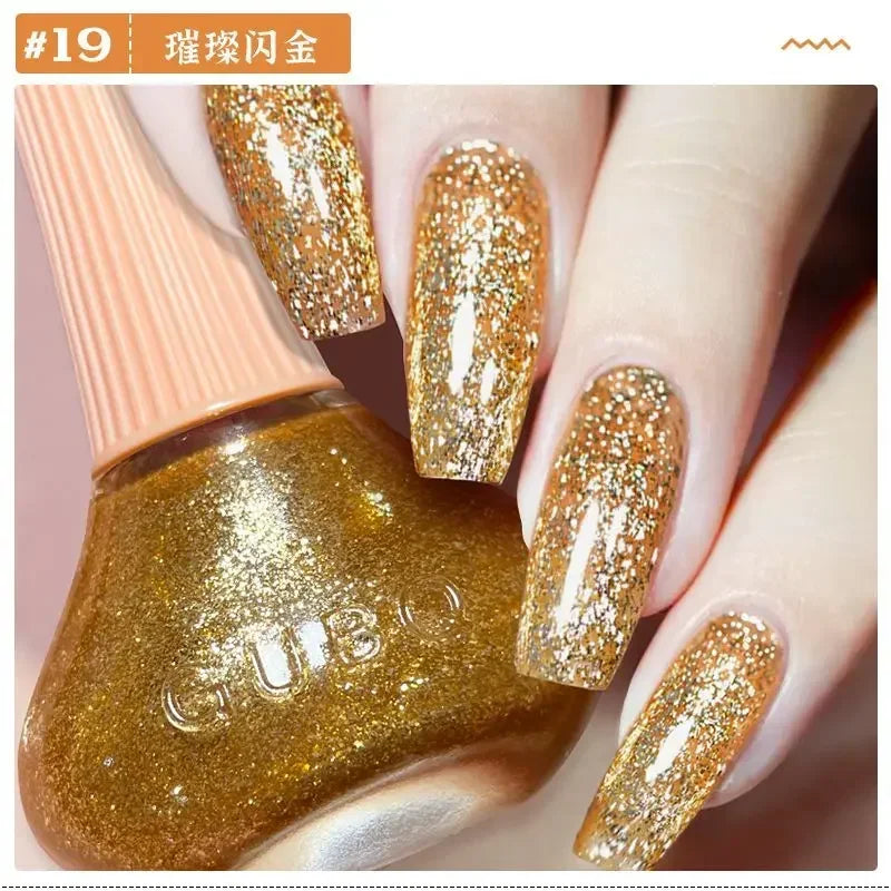 Glitter Gel Nail Polish Quick Dry Autumn Coffee Tones 12ml