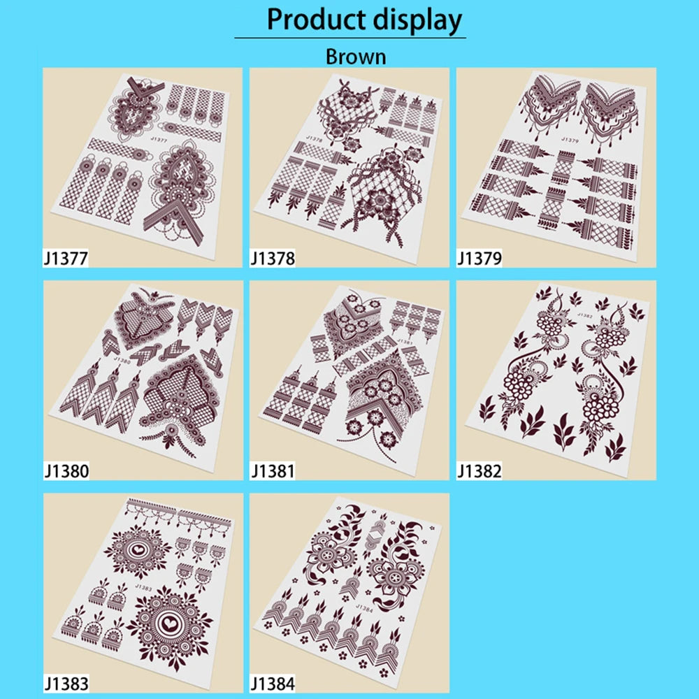Henna Temporary Tattoo Stickers | Hand & Foot Body Art Temporary Tattoo Sticker PRIMED