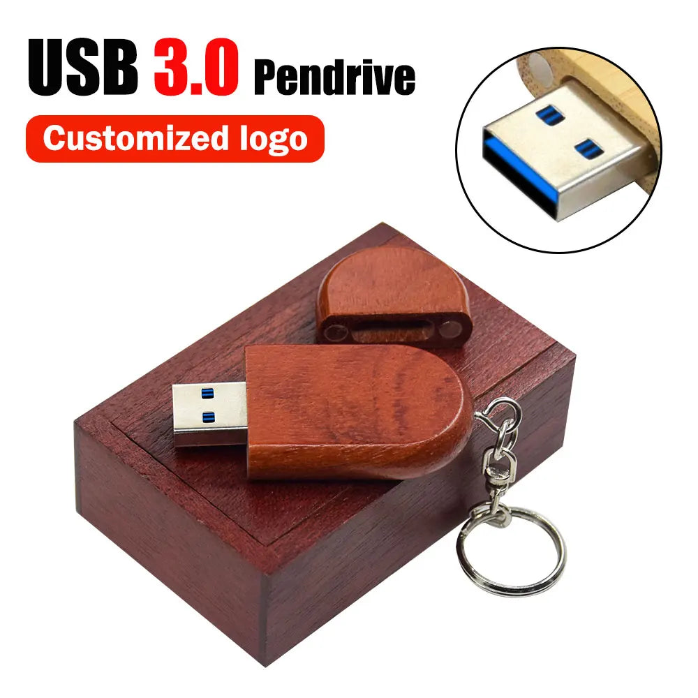 64GB Wooden Bamboo USB 3.0 Flash Drive – Free Custom Logo USB Flash Drive PRIMED 128 GB Rose with BOX