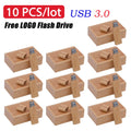10-Pack Wooden USB 3.0 Flash Drives 4–64GB Custom Logo USB Flash Drive PRIMED 8 GB Carbon-box