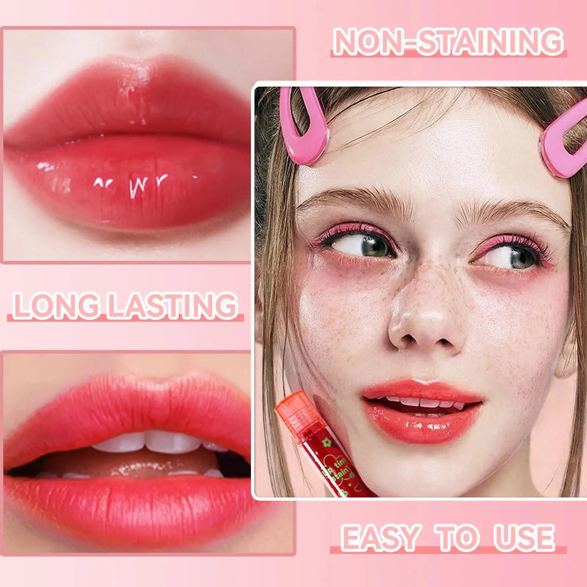 MLSMILE Roll-On Matte Lip Tint – Waterproof Long-Lasting Gloss Roll-On Lip Tint PRIMED