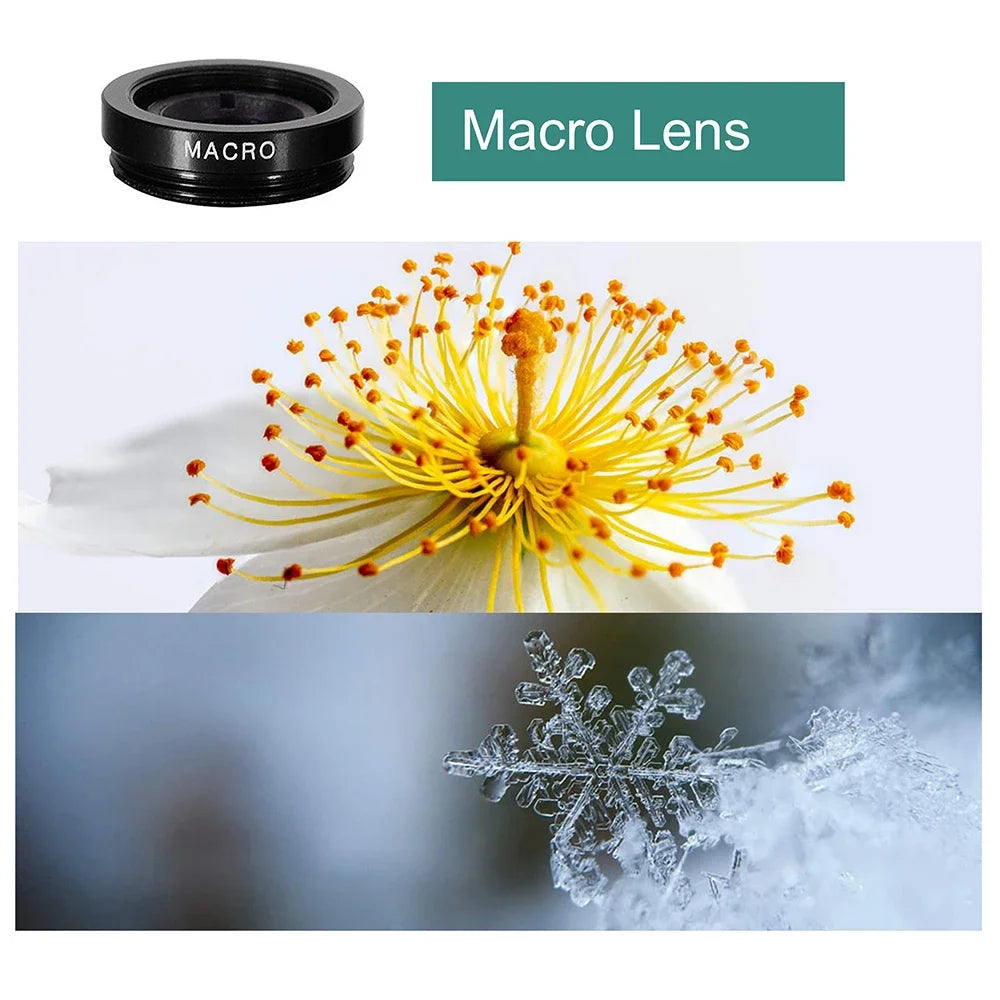 3-in-1 Phone Camera Lens Kit – Fisheye, Wide Angle & Macro Phone Camera Lens PRIMED