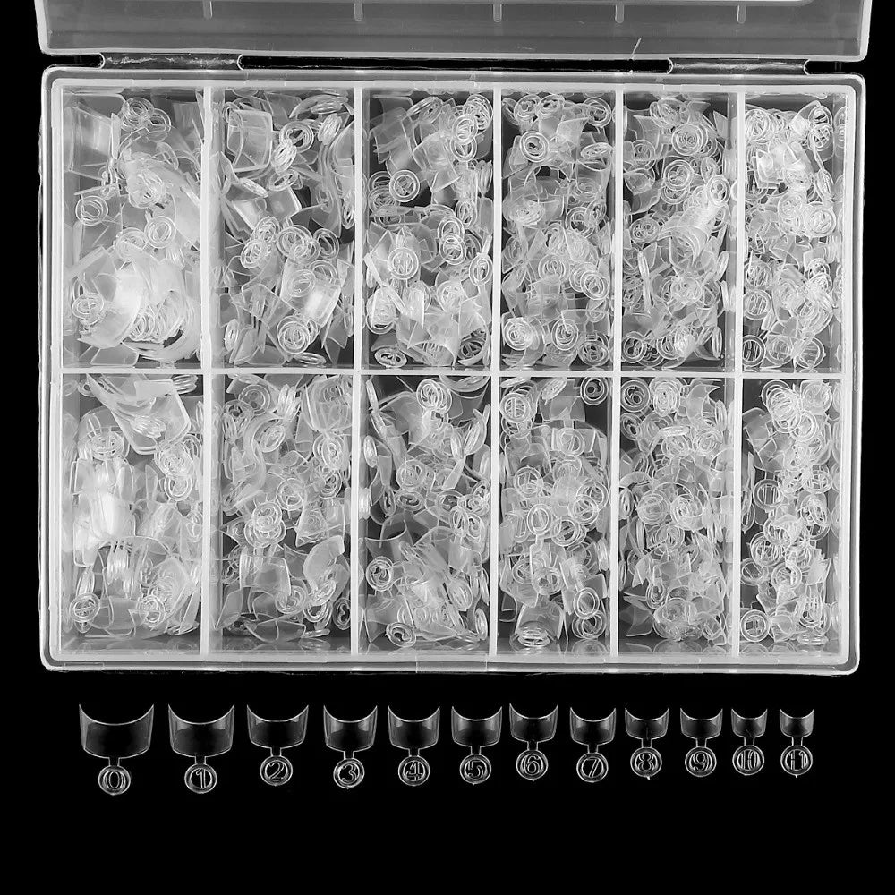 600 Pcs Short Square Press-On Nail Tips – Clear & Natural French