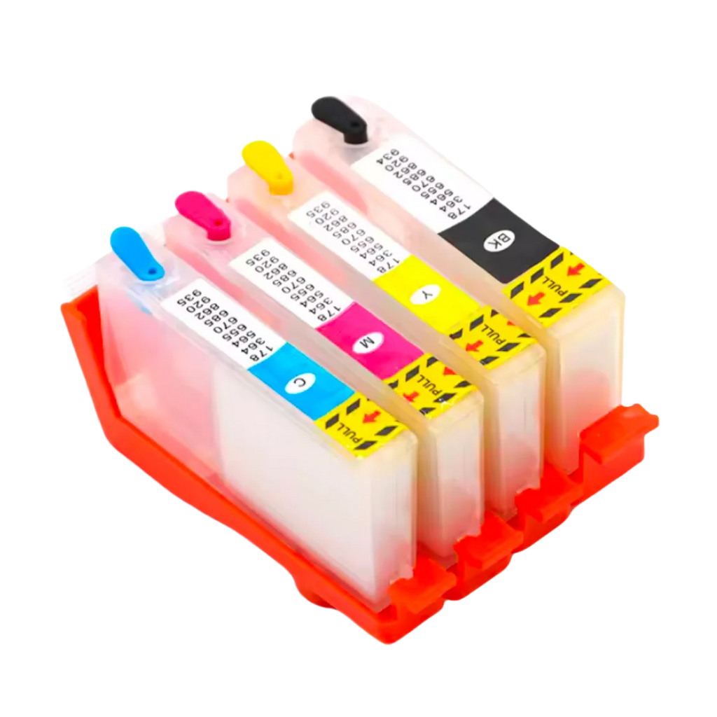 HP 178 178XL Refillable Ink Cartridges with ARC Chip – CMYK Refillable Ink Cartridge PRIMED