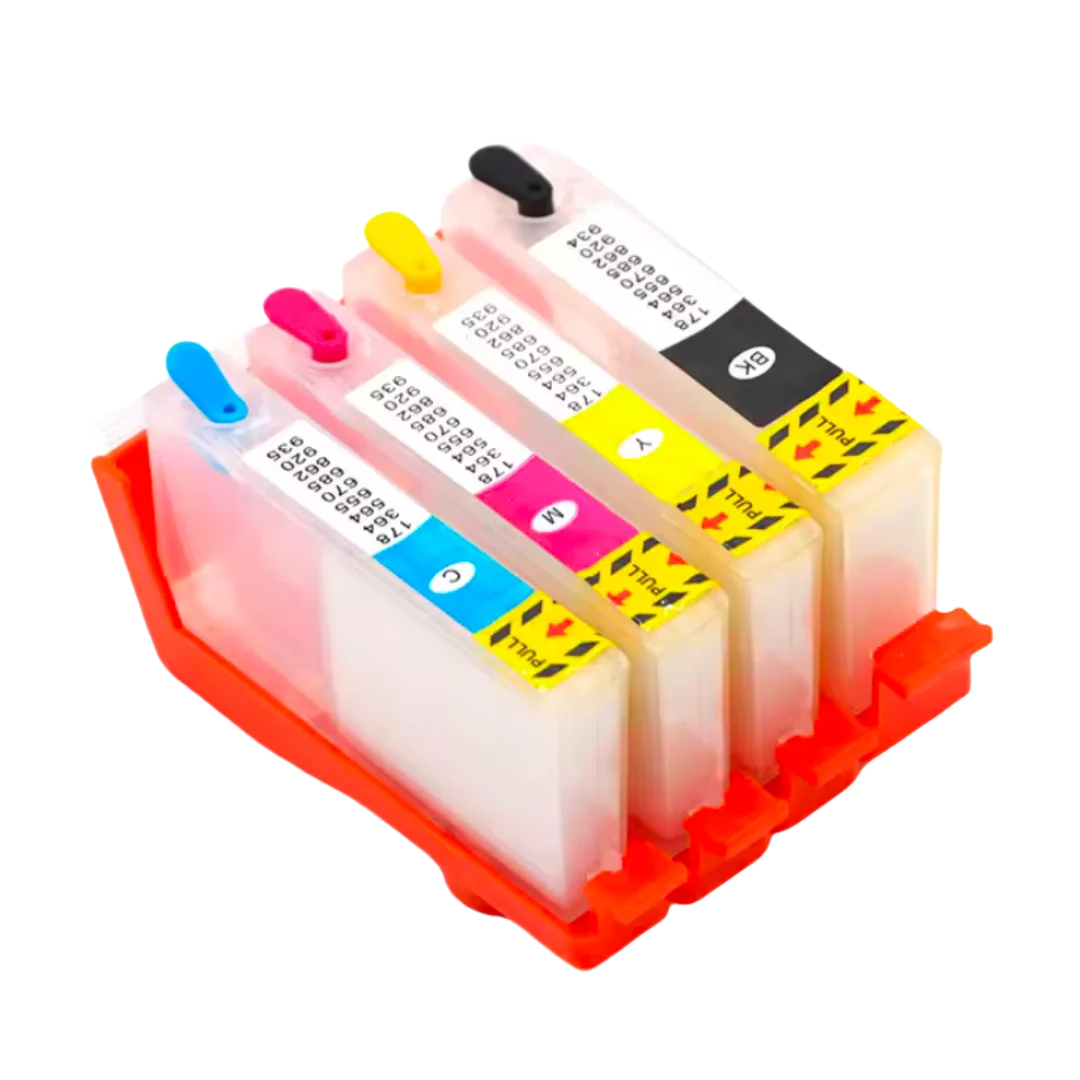 HP 178 178XL Refillable Ink Cartridges with ARC Chip – CMYK Refillable Ink Cartridge PRIMED