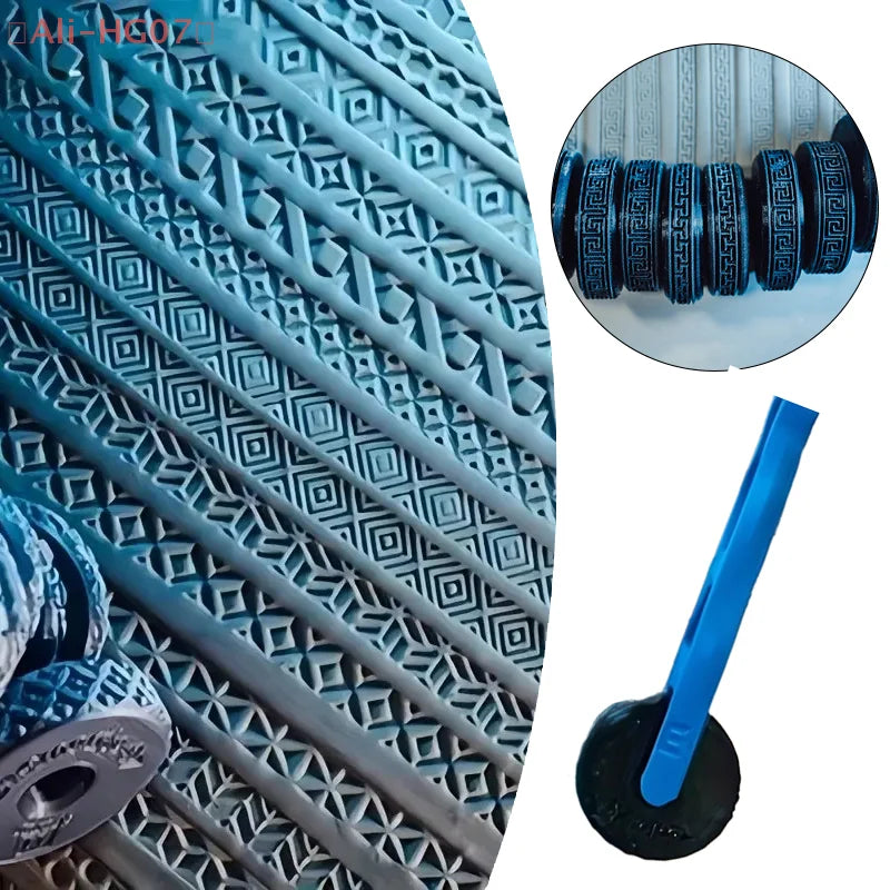 Egyptian Clay Texture Stamp Roller | Pottery & DIY Craft Tool Clay Texture Roller PRIMED