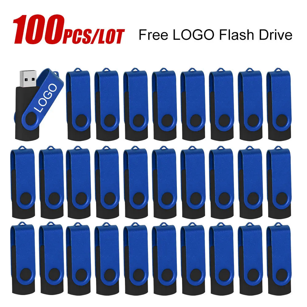 Bulk Metal USB Flash Drives 4GB–64GB | Custom Logo Engraved USB Flash Drive PRIMED 2GB 100pcs Blue China Mainland