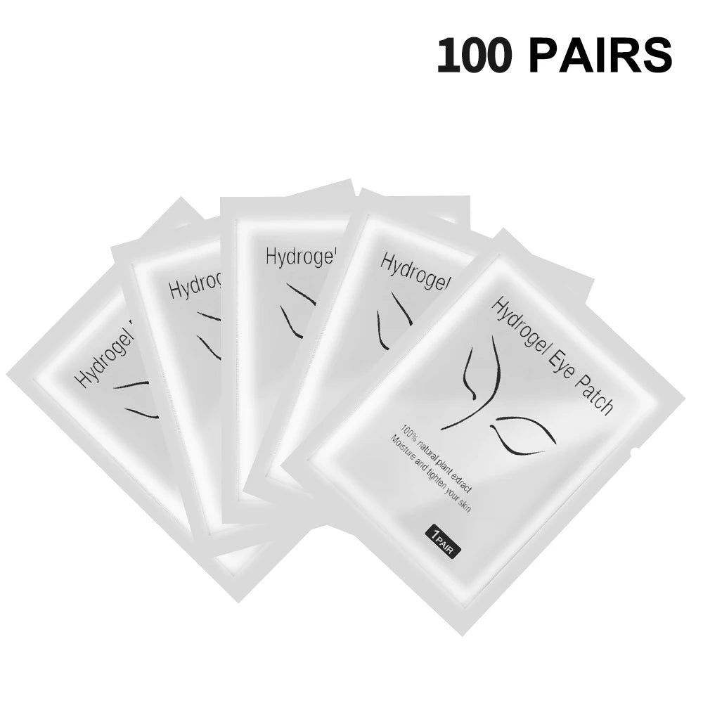100 Pairs Hydrogel Under Eye Pads for Eyelash Extensions Eyelash Extension Pads PRIMED PT-100pcs Fox