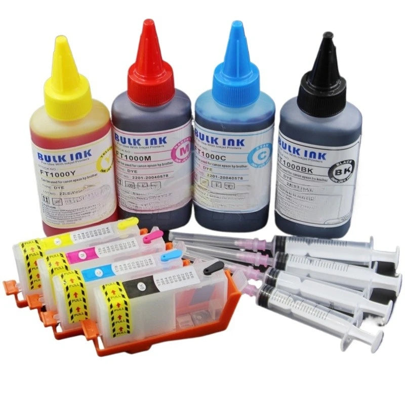 HP 902 903 904 905 Refillable Ink Cartridges + 400ml Ink Refillable Ink Cartridge PRIMED South America hp904