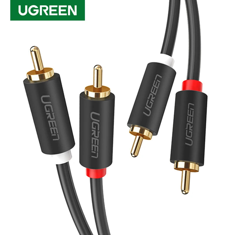 UGREEN 2RCA to 2RCA Gold-Plated Audio Cable 1m–5m RCA Audio Cable PRIMED
