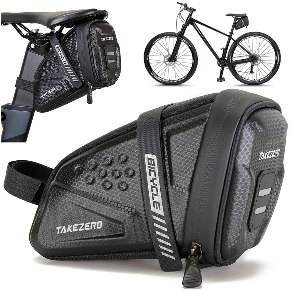 1L Reflective Bike Saddle Bag | EVA Hardshell Seat Pack Bicycle Saddle Bag PRIMED