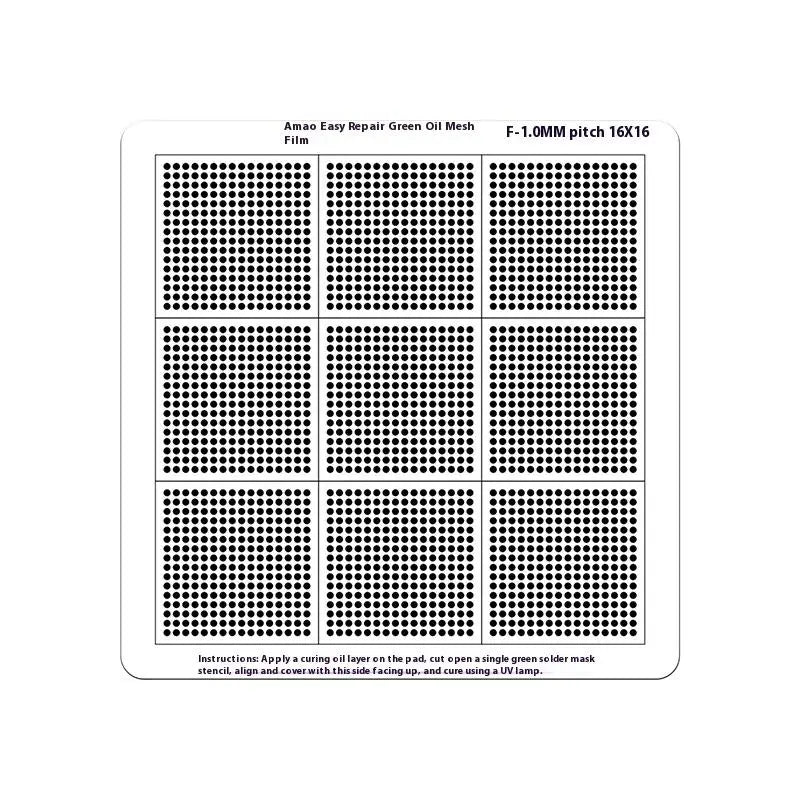 UV Solder Mask BGA Reballing Stencil | 0.3–1.0mm Spacing