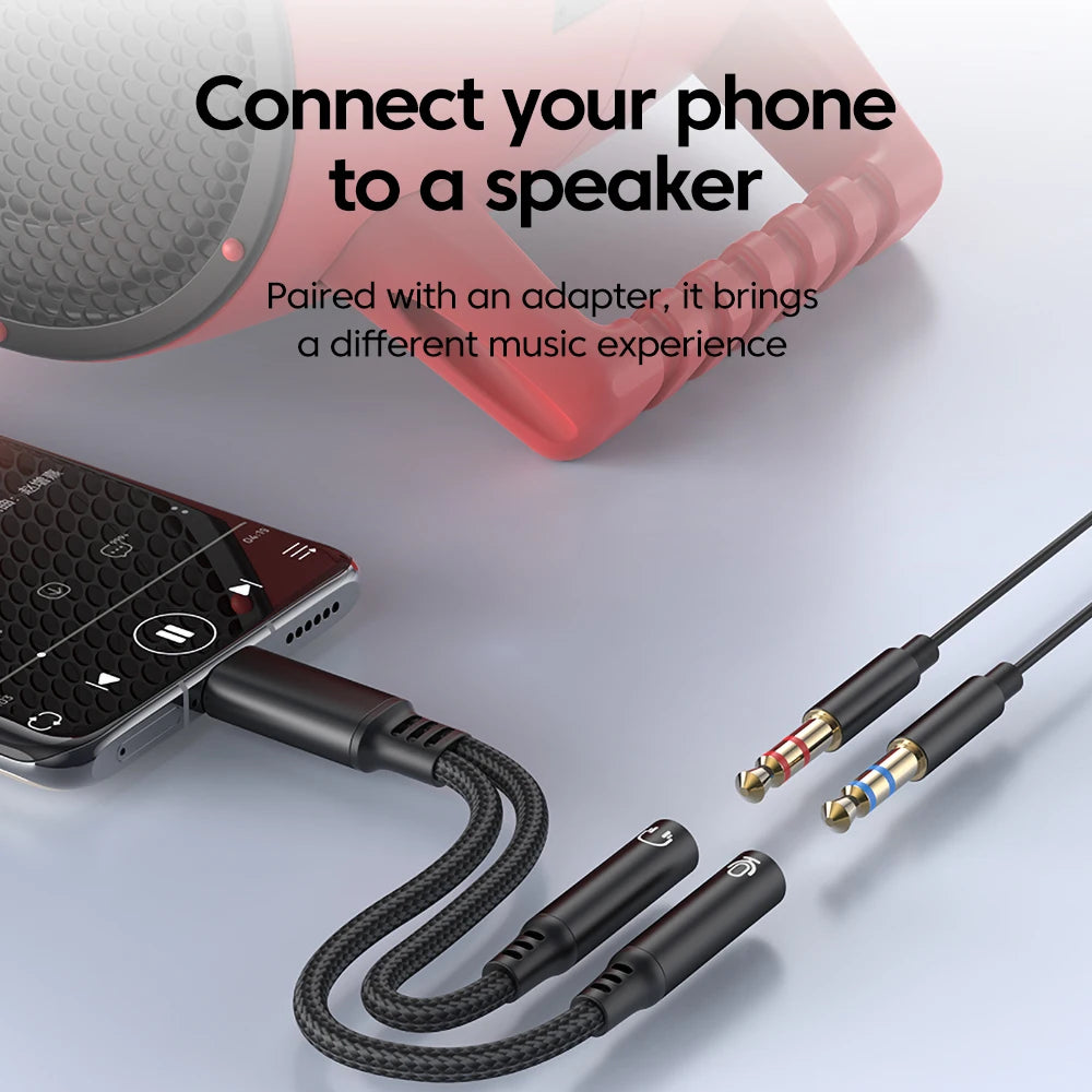 USB-C to Dual 3.5mm Audio Adapter with DAC | elough