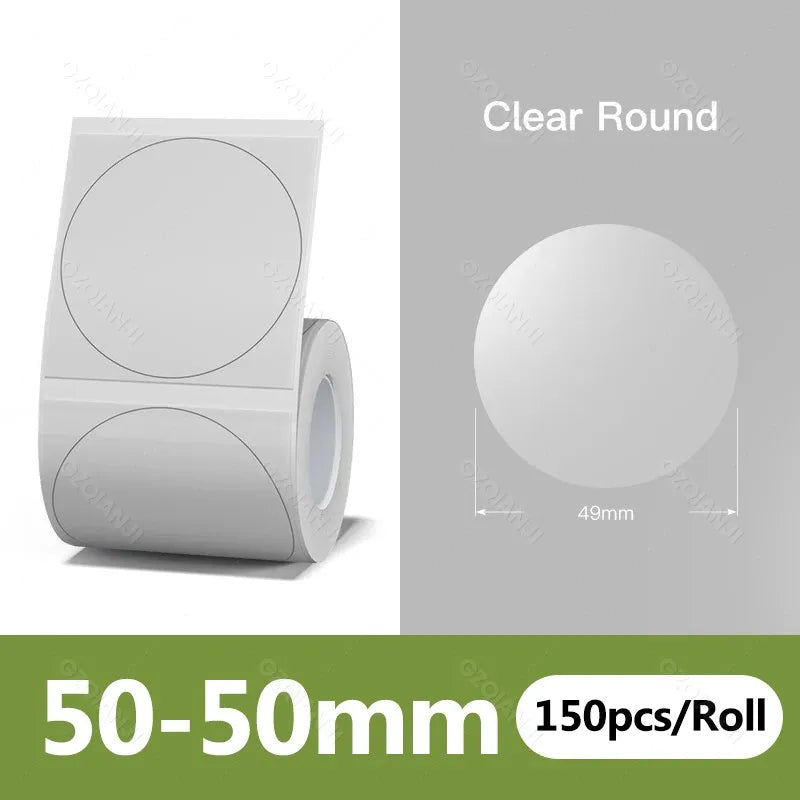 Niimbot Transparent Label Paper Roll – B1 B21 B3S K3 Official Thermal Label Roll PRIMED 1Roll Trans 50-50mm
