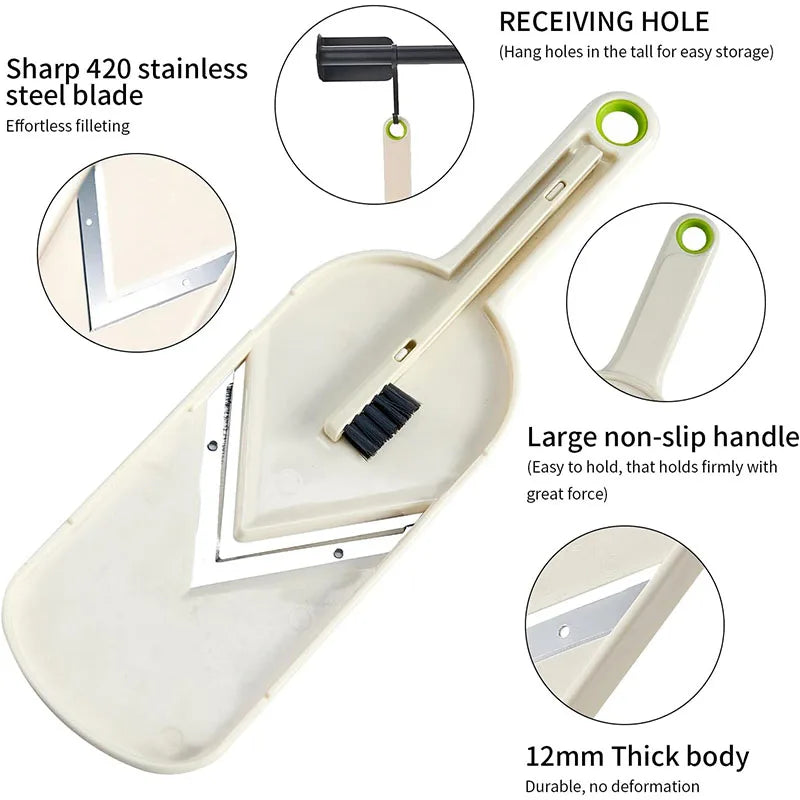 Handheld Mandoline Cabbage Slicer – Stainless Steel | LMETJMA Mandoline Vegetable Slicer PRIMED