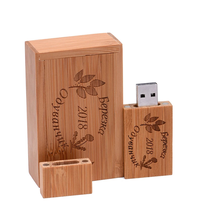 10-Pack Walnut Wood USB Flash Drives 16–128GB | Custom Gift USB Flash Drive Set PRIMED