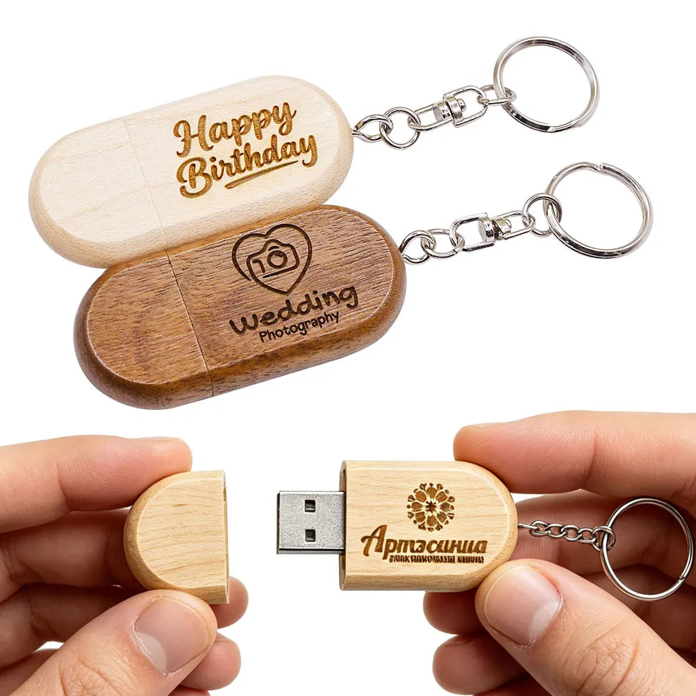 20-Pack Custom Logo Wooden USB Flash Drives 4GB–32GB Gift Custom USB Flash Drive PRIMED