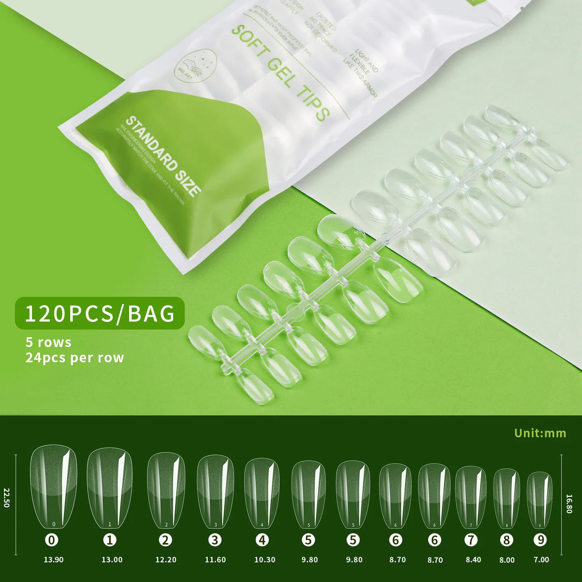 120pcs XXS Short Almond Soft Gel Full Cover Nail Tips – DIY Soft Gel Nail Tips PRIMED TD142-12