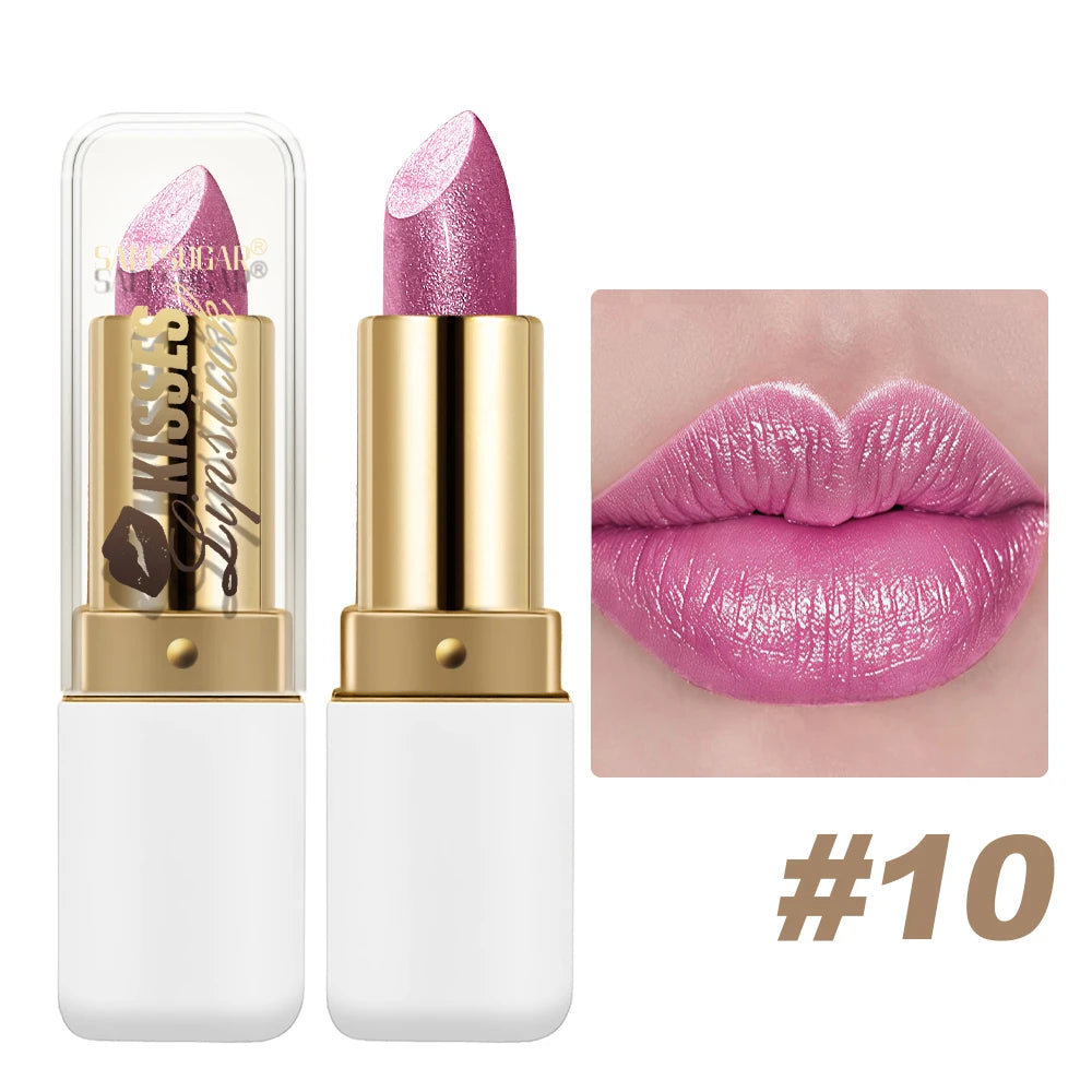 SAM SUGAR Metallic Matte Lipstick – Waterproof Pearlescent Gloss