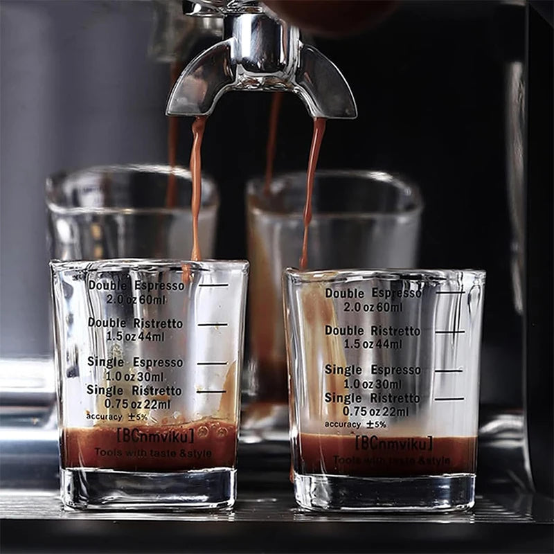 60ml Espresso Shot Glass Measuring Cup | Heavy Square 2oz Espresso Shot Glass PRIMED