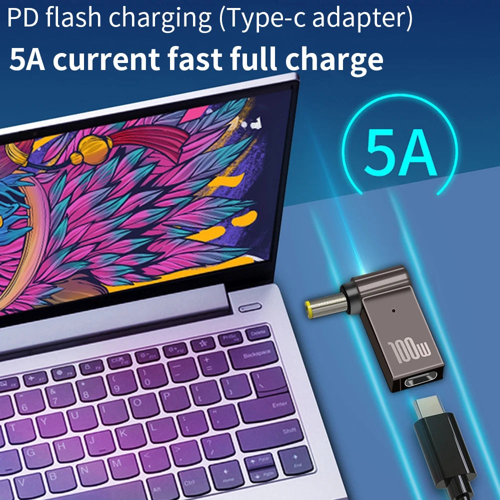 TISHRIC 100W USB-C to DC Laptop Power Adapter | Lenovo HP Dell