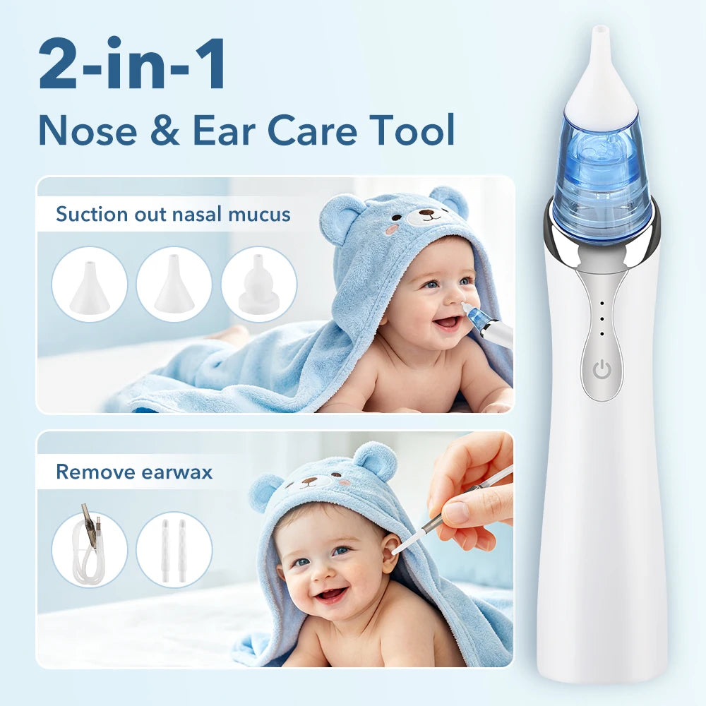 Hailicare 2-in-1 Electric Nasal Aspirator & Ear Wax Remover Baby Nasal Aspirator PRIMED