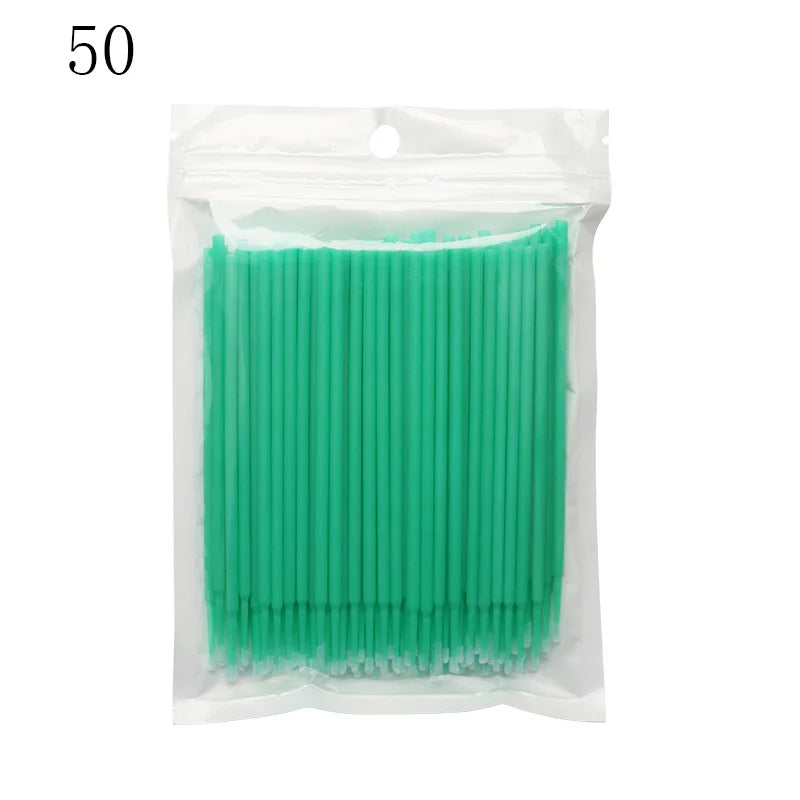 Micro Disposable Eyelash Applicator Brushes – 50/100 Pack Makeup Applicator Brushes PRIMED 50 Pcs Light Green