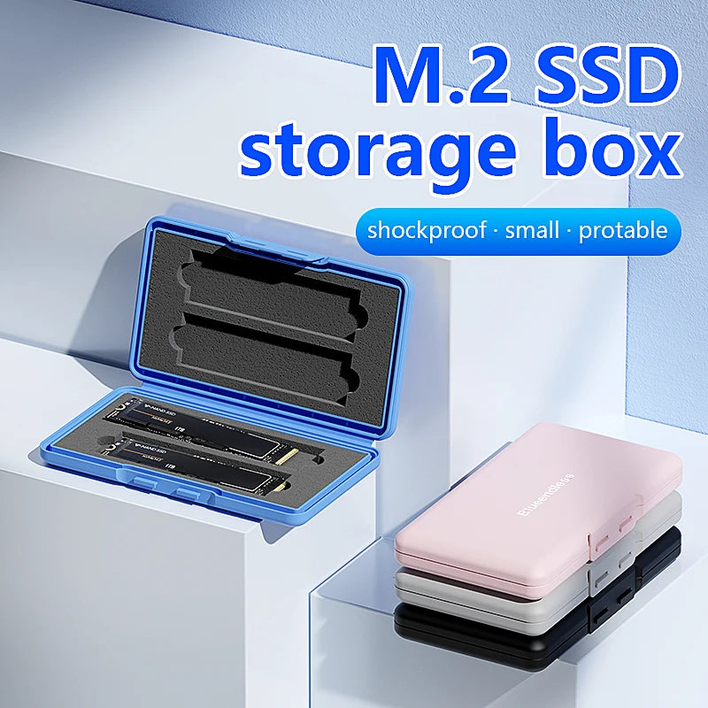 4-Slot M.2 SSD Case – Shockproof Portable Storage Box 2280 SSD Storage Case PRIMED
