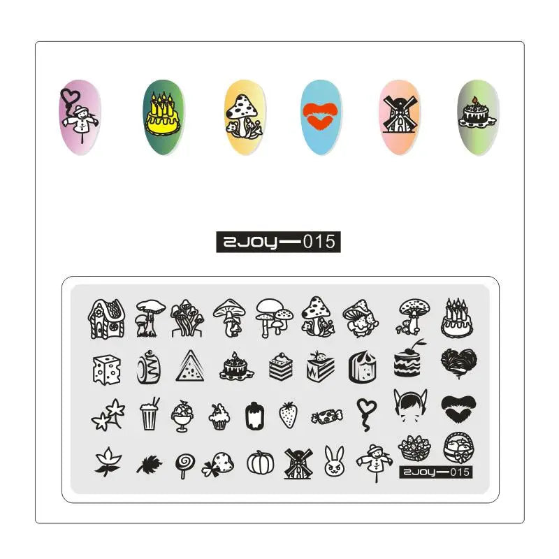 Nail Art Stamping Plate 6×12cm – Cactus Floral & Animal Designs Nail Stamping Plate PRIMED Zjoy15