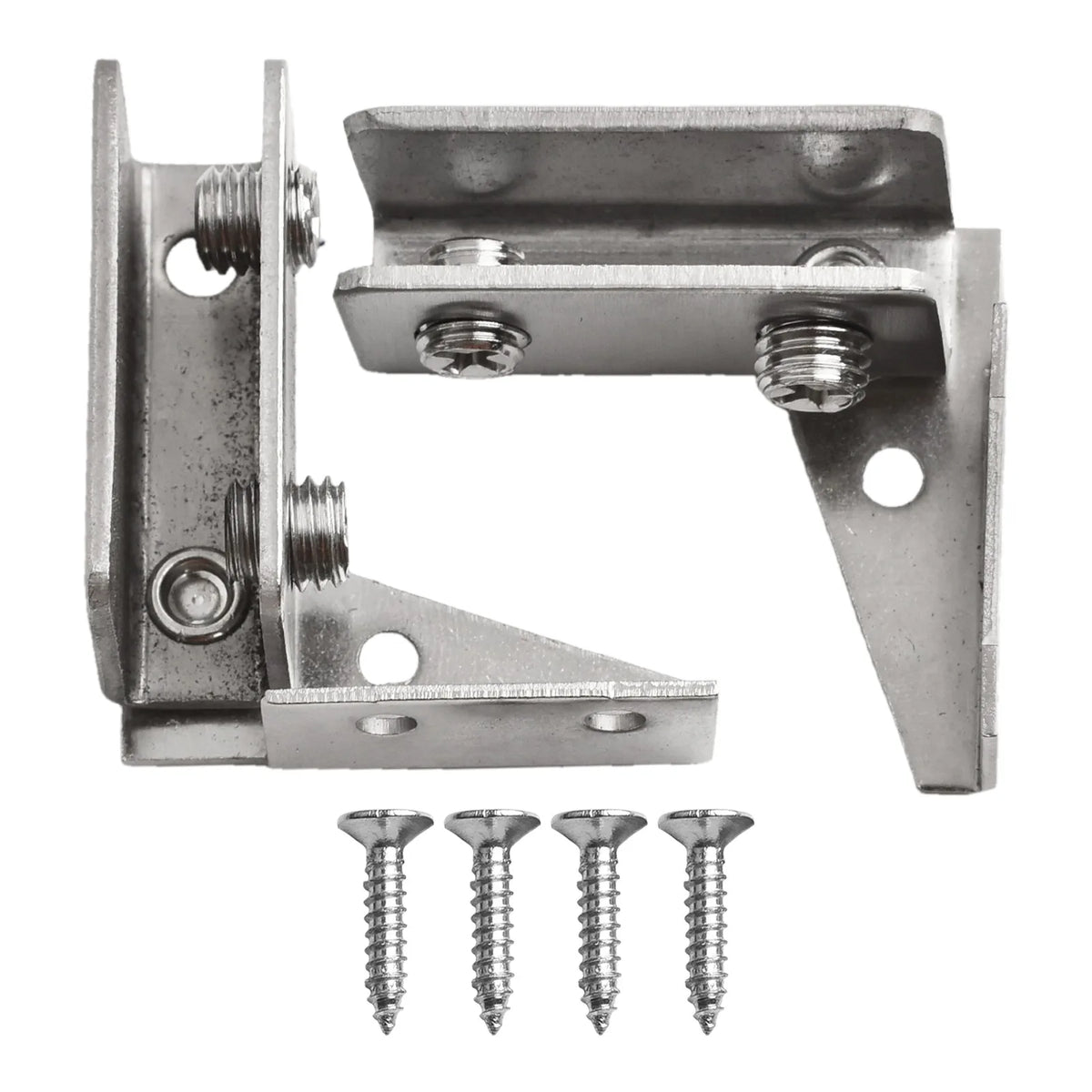 Stainless Steel Glass Hinges 43.5x40mm | No-Drill Clip-On