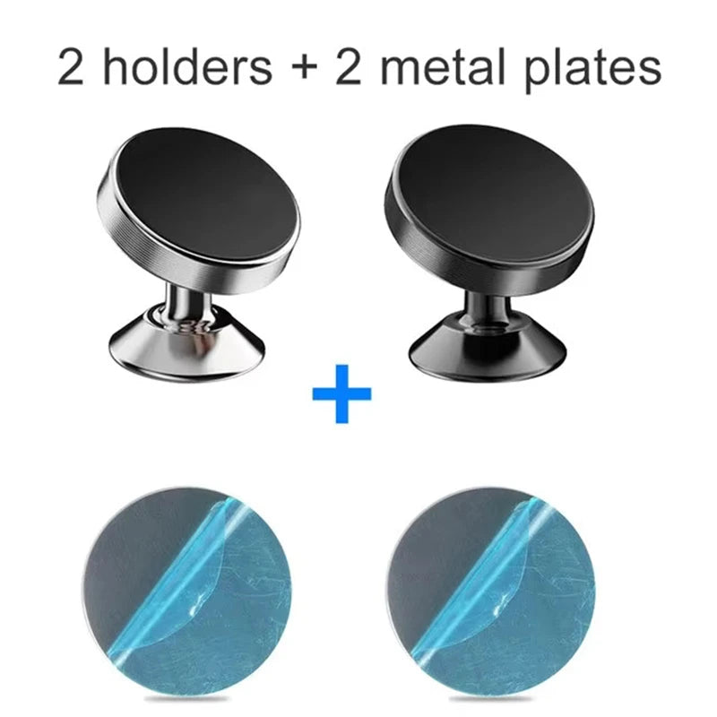Universal Magnetic Car Phone Mount – Dashboard & Wall Holder Car Phone Mount PRIMED Black Silver-Rotate