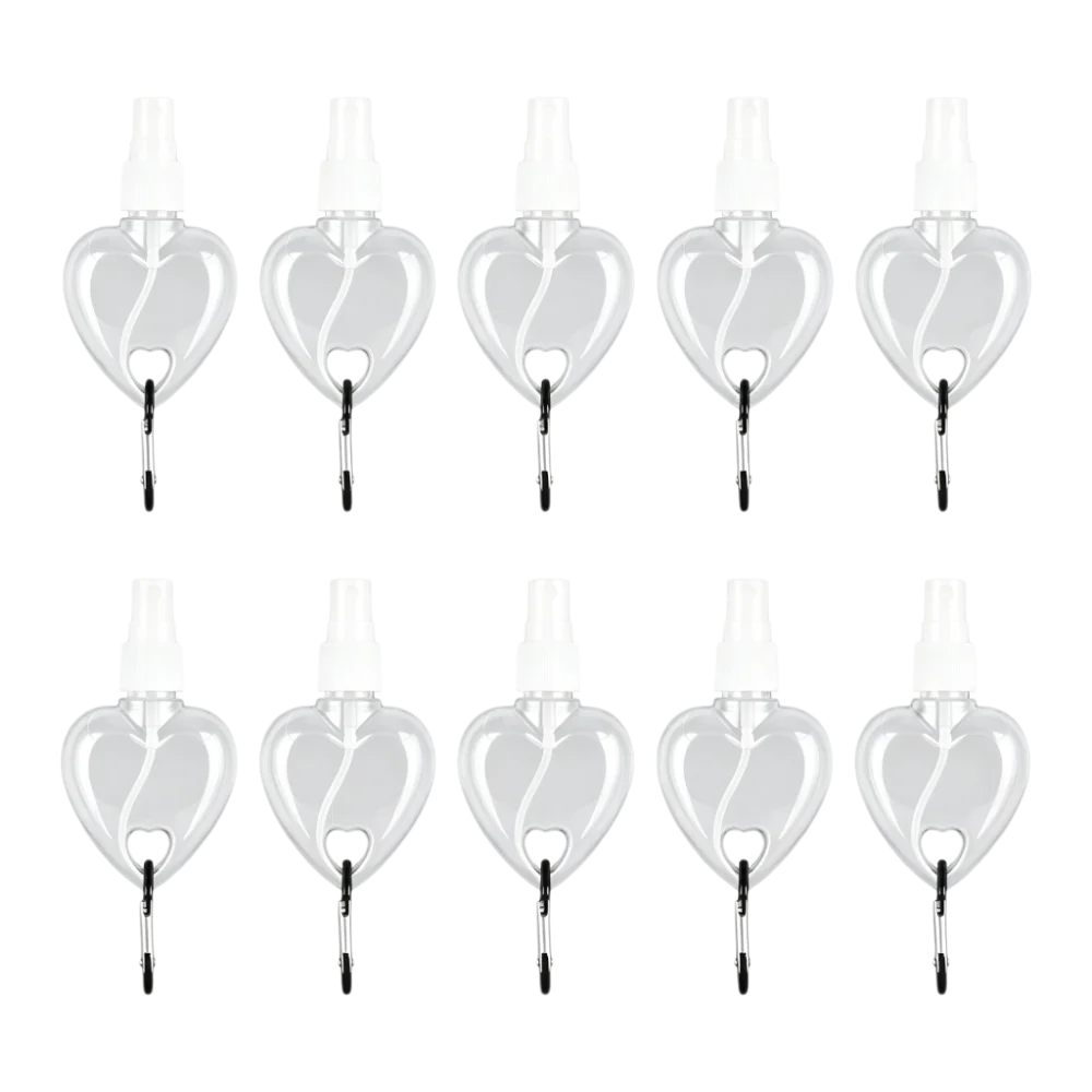 10-Pack 50ml Travel Bottles with Flip Cap & Keychain