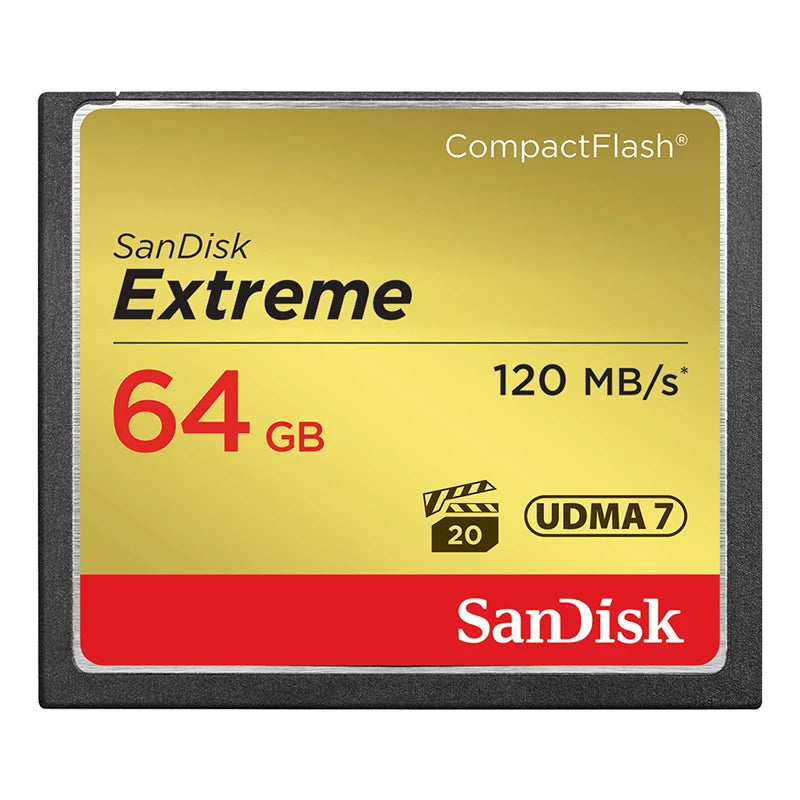SanDisk Extreme CF Card 32/64/128GB UDMA-7 Up to 120MB/s CompactFlash Memory Card PRIMED 64 GB