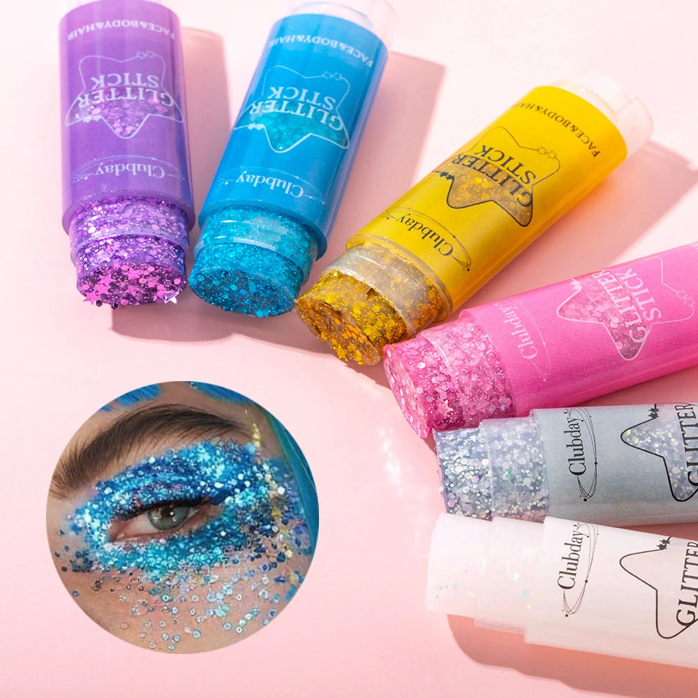 Sequins Glitter Gel Stick – Face, Eye & Body Makeup 6 Colors